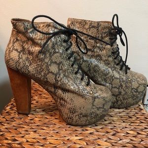 Jeffrey Campbell platform snakeskin